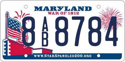 MD license plate 8AB8784