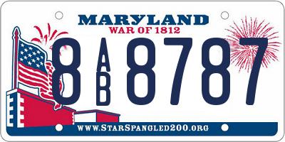 MD license plate 8AB8787