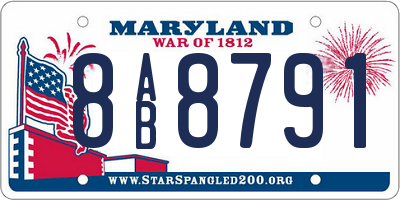 MD license plate 8AB8791
