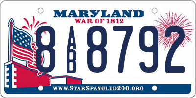 MD license plate 8AB8792