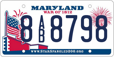 MD license plate 8AB8798