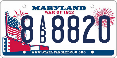 MD license plate 8AB8820
