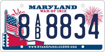 MD license plate 8AB8834