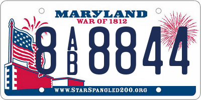 MD license plate 8AB8844
