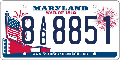 MD license plate 8AB8851