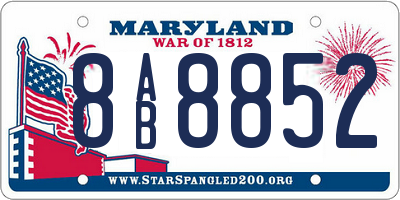 MD license plate 8AB8852