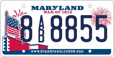 MD license plate 8AB8855