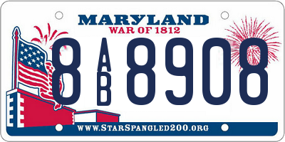 MD license plate 8AB8908