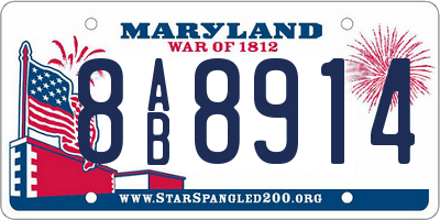 MD license plate 8AB8914