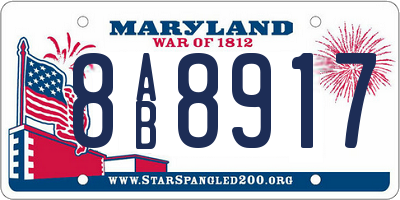 MD license plate 8AB8917