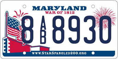 MD license plate 8AB8930