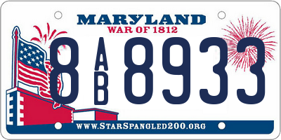 MD license plate 8AB8933