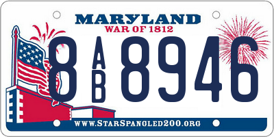 MD license plate 8AB8946