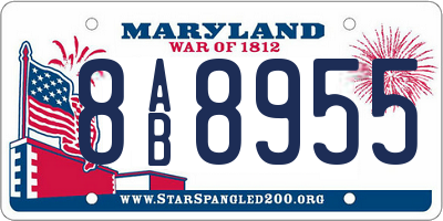 MD license plate 8AB8955