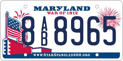 MD license plate 8AB8965