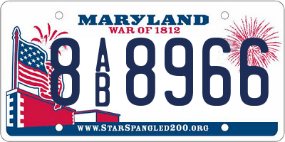 MD license plate 8AB8966