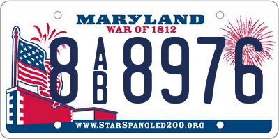 MD license plate 8AB8976