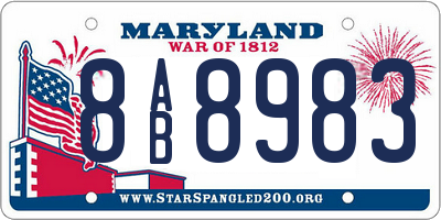 MD license plate 8AB8983