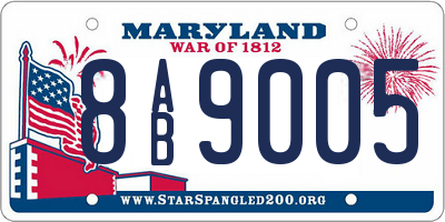 MD license plate 8AB9005