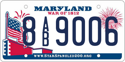 MD license plate 8AB9006