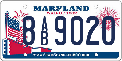MD license plate 8AB9020