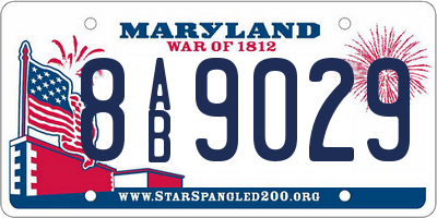 MD license plate 8AB9029