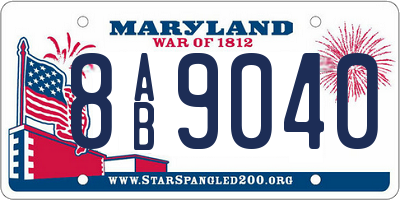 MD license plate 8AB9040