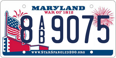 MD license plate 8AB9075
