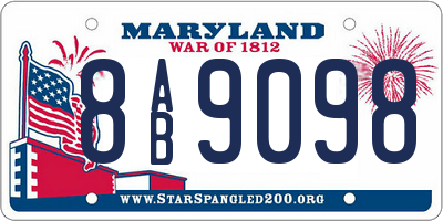 MD license plate 8AB9098