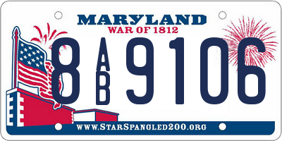 MD license plate 8AB9106