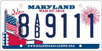 MD license plate 8AB9111