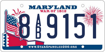 MD license plate 8AB9151