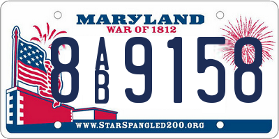 MD license plate 8AB9158