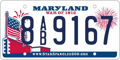 MD license plate 8AB9167