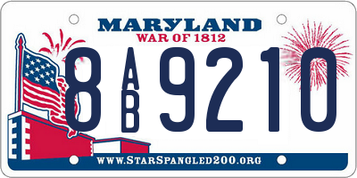MD license plate 8AB9210