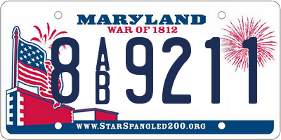 MD license plate 8AB9211