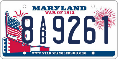 MD license plate 8AB9261