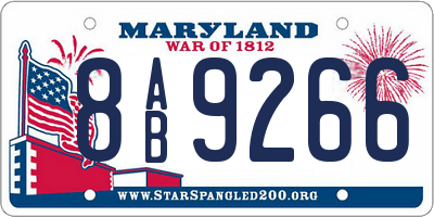 MD license plate 8AB9266