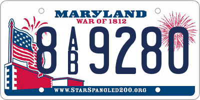 MD license plate 8AB9280