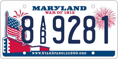 MD license plate 8AB9281