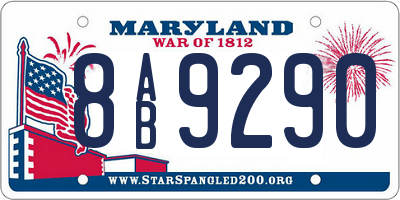 MD license plate 8AB9290