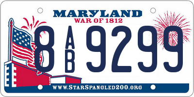 MD license plate 8AB9299