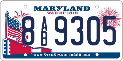 MD license plate 8AB9305