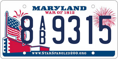 MD license plate 8AB9315