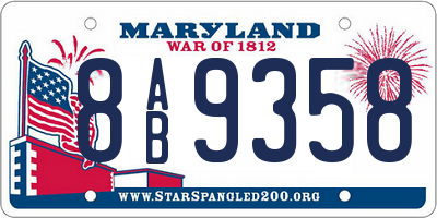 MD license plate 8AB9358