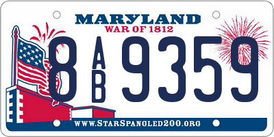 MD license plate 8AB9359