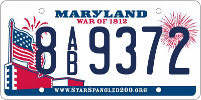 MD license plate 8AB9372