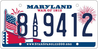 MD license plate 8AB9412