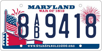 MD license plate 8AB9418