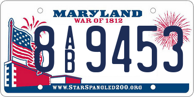 MD license plate 8AB9453